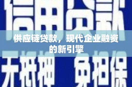 武川供应链贷款，现代企业融资的新引擎