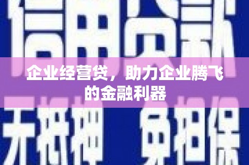 马边企业经营贷，助力企业腾飞的金融利器