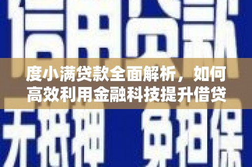 善化度小满贷款全面解析，如何高效利用金融科技提升借贷体验