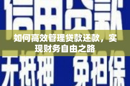 大朗如何高效管理贷款还款，实现财务自由之路